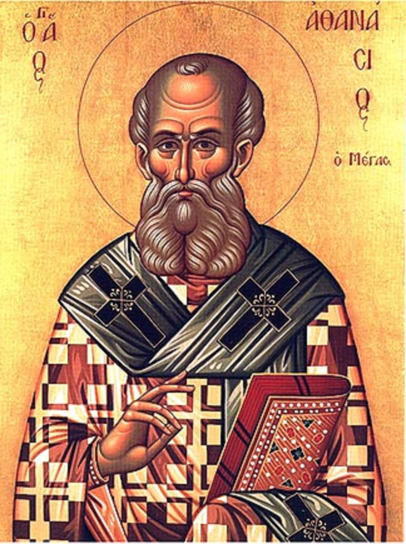 Traditional Christian icon of Saint Athanasius of Alexandria, the young deacon who defended Nicene orthodoxy and later became bishop