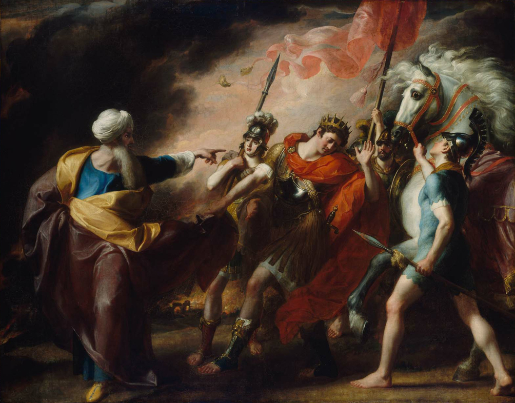 John Singleton Copley, 'Saul Reproved by Samuel for Not Obeying the Commandments of the Lord' (1798)—the prophet Samuel confronts King Saul after his disobedience