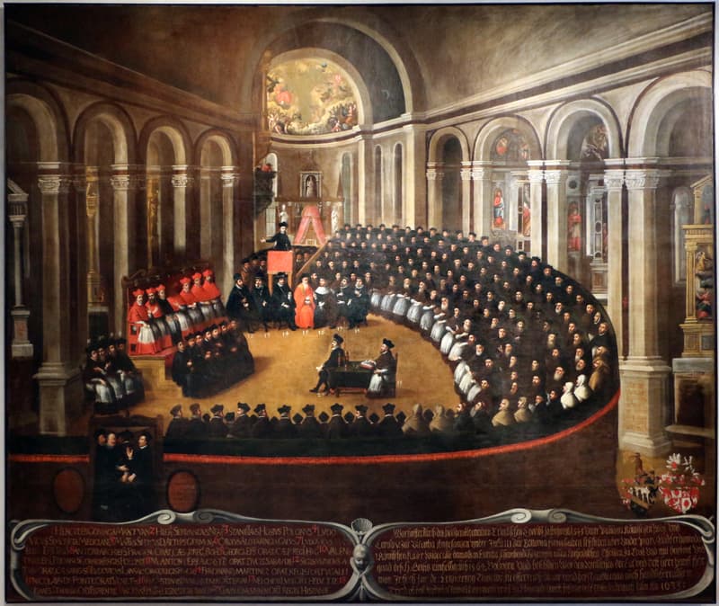 Elia Naurizio's 1633 painting of the General Congregation of the Council of Trent meeting in Santa Maria Maggiore — a later commemorative depiction of the conciliar sessions