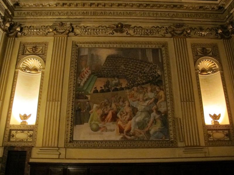 Pasquale Cati da Iesi's 1588 fresco of the Council of Trent in the Cappella Altemps of the Basilica of Santa Maria in Trastevere, Rome — the most widely reproduced period depiction of the council in session.