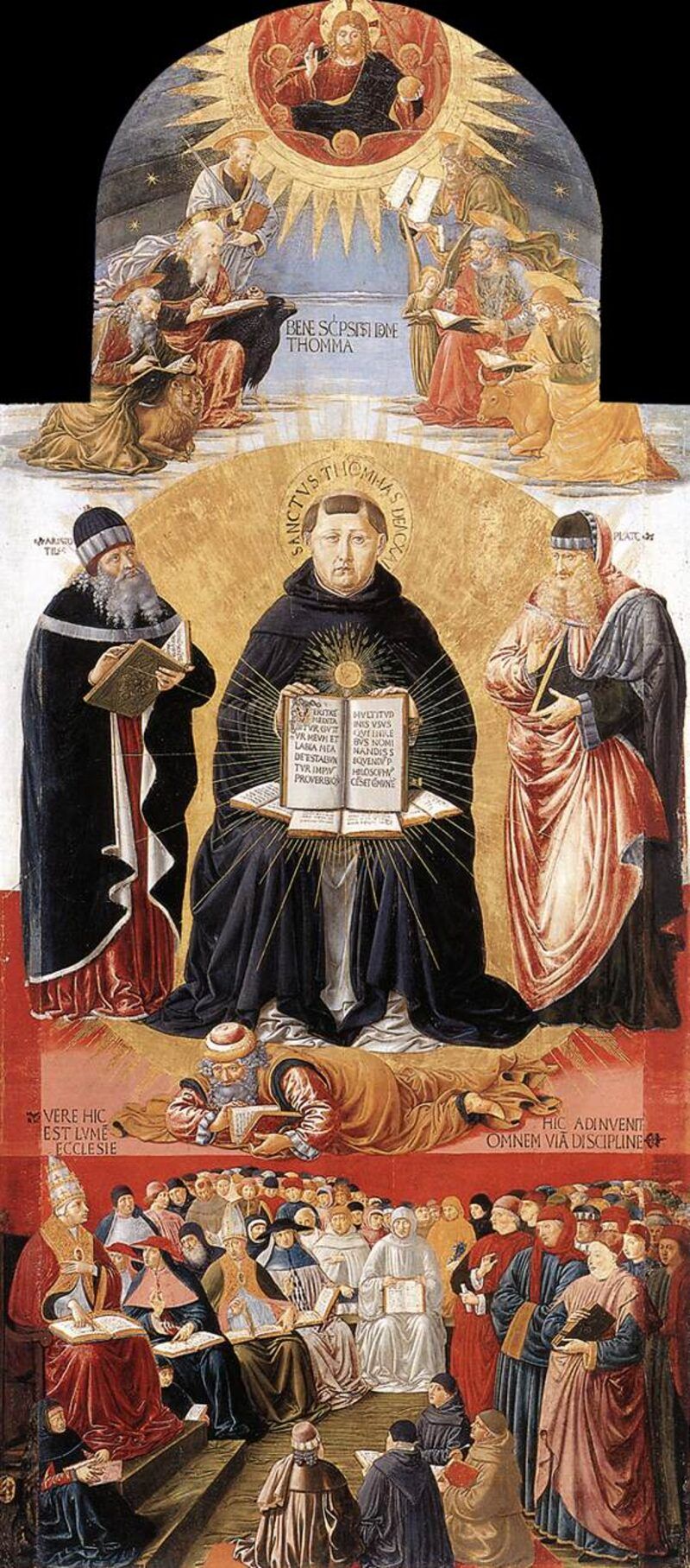 Benozzo Gozzoli, Triumph of St. Thomas Aquinas (1471), depicting the Angelic Doctor enthroned amid divine light