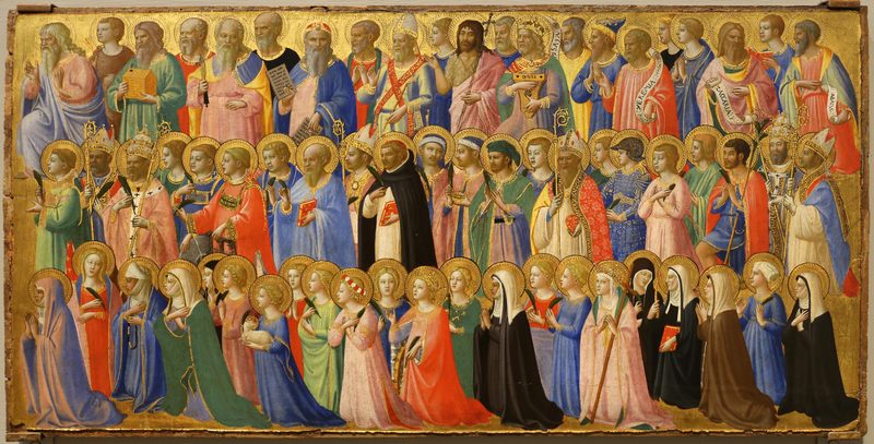 Fra Angelico's painting of Christ glorified surrounded by ranks of saints and martyrs, the communion of saints