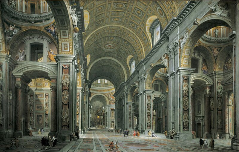 Giovanni Paolo Panini, Interior of St. Peter's, Rome (c. 1754). National Gallery of Art, Washington.