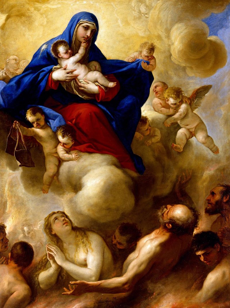 Luca Giordano's 'Madonna and Child with Souls in Purgatory': Mary and the Christ child interceding for souls below