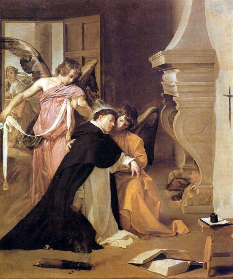 Diego Velázquez (attr.), 'Saint Thomas Aquinas'—the Dominican friar whose Summa Theologiae provided the definitive Catholic framework for understanding divine hardening, reprobation, and the antecedent/consequent will distinction.