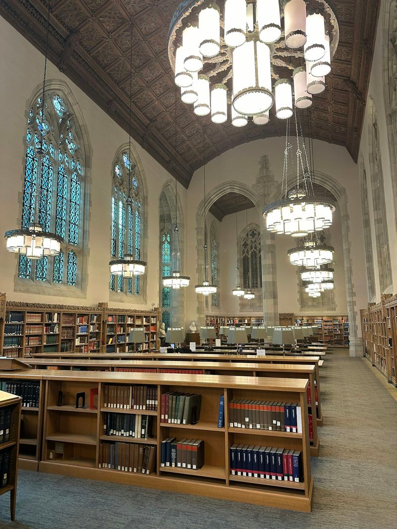 Interior of a Yale University library — the setting for the theological scholarship at the heart of this writing sample