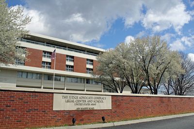 The Judge Advocate General's Legal Center and School (TJAGLCS) on the grounds of the University of Virginia.