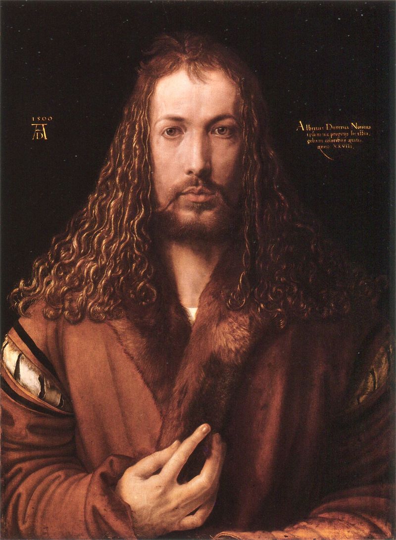 Albrecht Dürer's 1500 self-portrait — Dürer's 1506 Venice lawsuit against a printer who copied his works is often cited as one of the earliest art-related intellectual-property cases