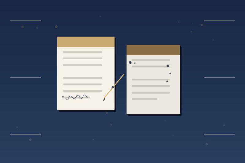 Two trust documents side by side representing GRATs and GRUTs with a pen and signature