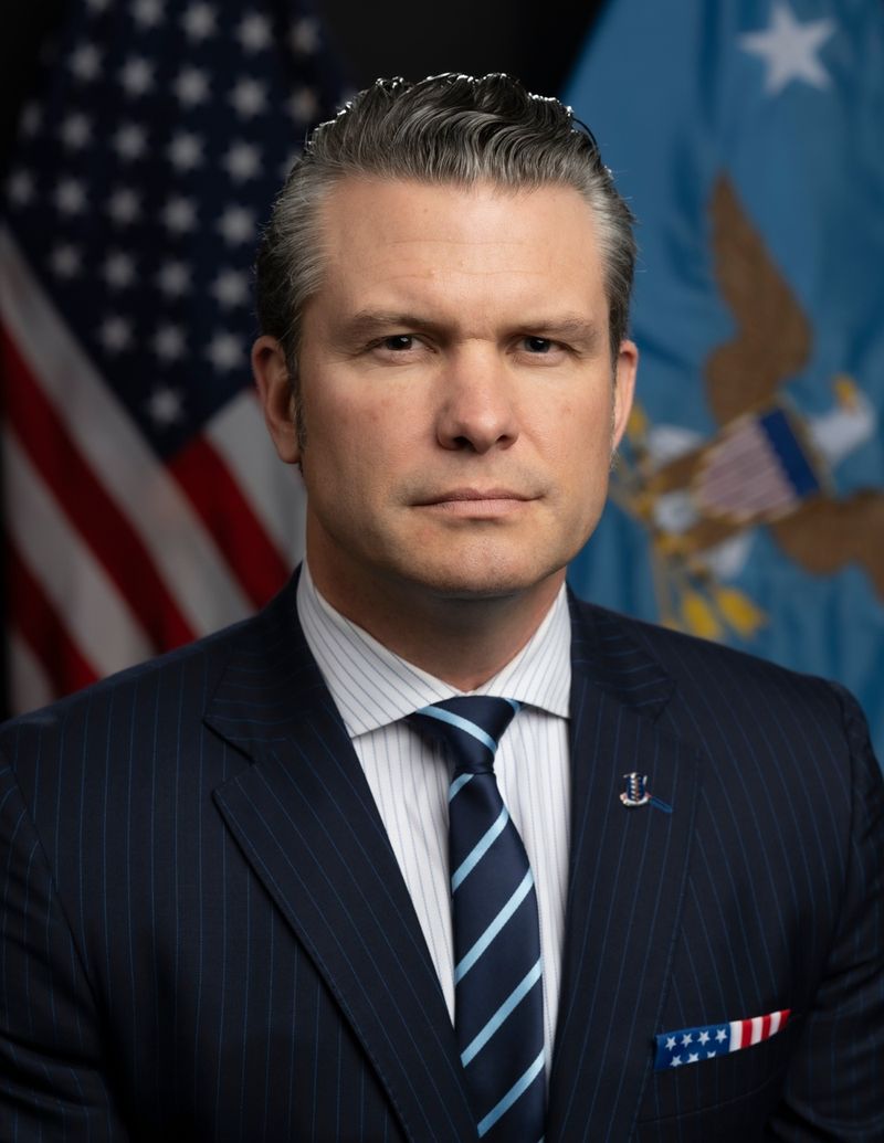 Secretary of Defense Pete Hegseth, official portrait.