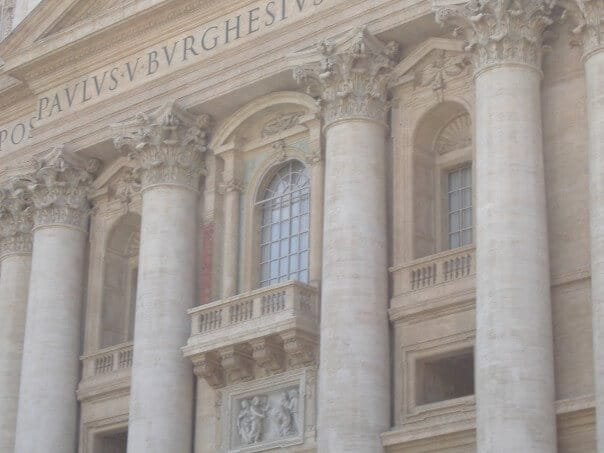 The facade of St. Peter's Basilica in Vatican City