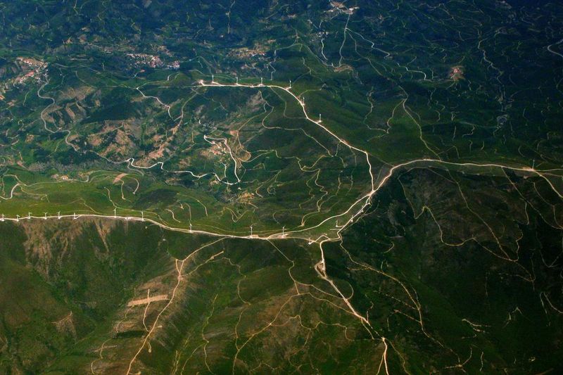 Aerial view of landscape and terrain from above, symbolizing the Air Force's aerial perspective and operations