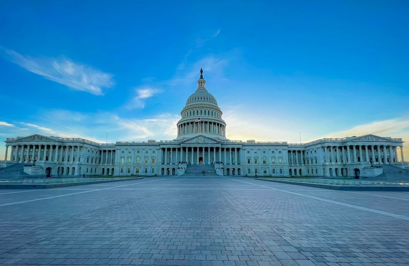 The United States Capitol building in Washington, D.C. at golden hour